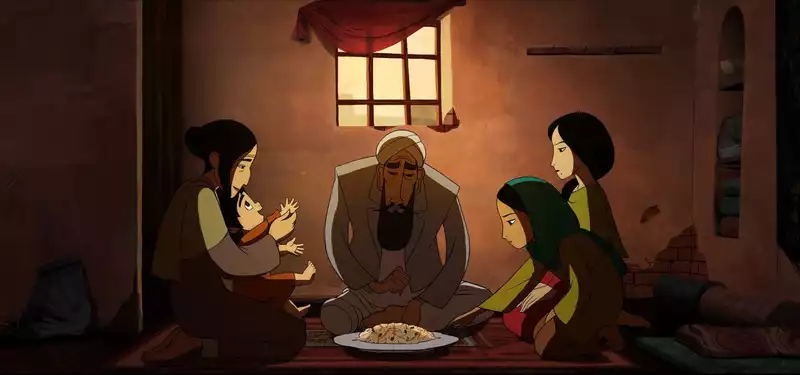 Gurus and children take part in the production of the "breadwinner" of the cartoon saloon