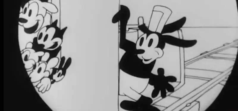 Oswald the Lucky Rabbit, Metropolis, and The Jazz Singer.